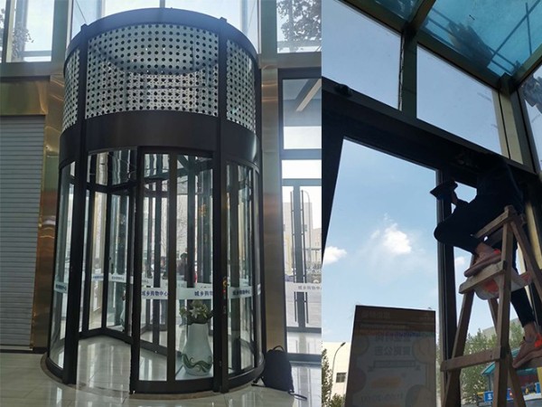 城市綜合體建筑出入口旋轉門清潔保養服務案例